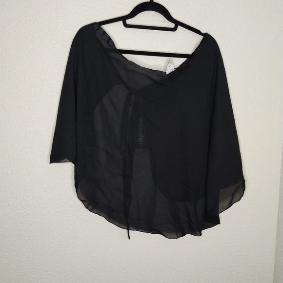 Vintage Capezio Black Dance Wrap Skirt Size Medium / Large - Picture 2 of 4